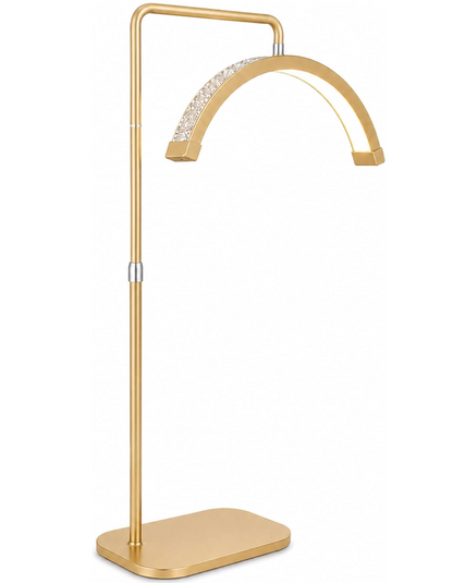 Gold diamond half Moon led light for estheticians, skincare, facials, beauty and spa