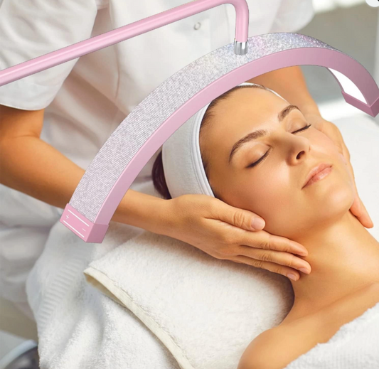 Pink diamond led half moon light professional beauty lamp for salons and spas