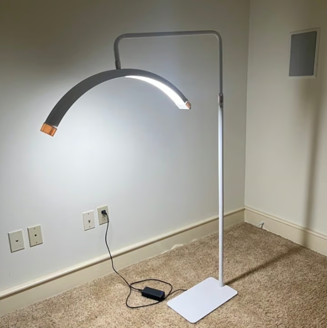 Open Box LED White Half Moon Beauty Floor Lamp