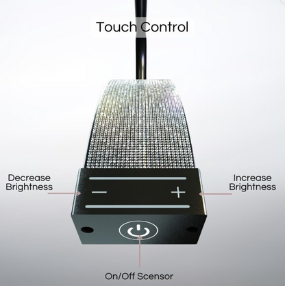 Half Moon LED Beauty Light with a dimmable knob, used for beauty professionals such as lash artists and tattooists.
