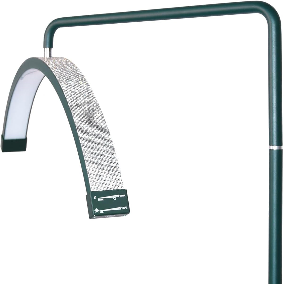 Metallic arch with a white center on a white background