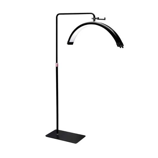 half moon led light flat base light stand in half circle shape for beauty professionals