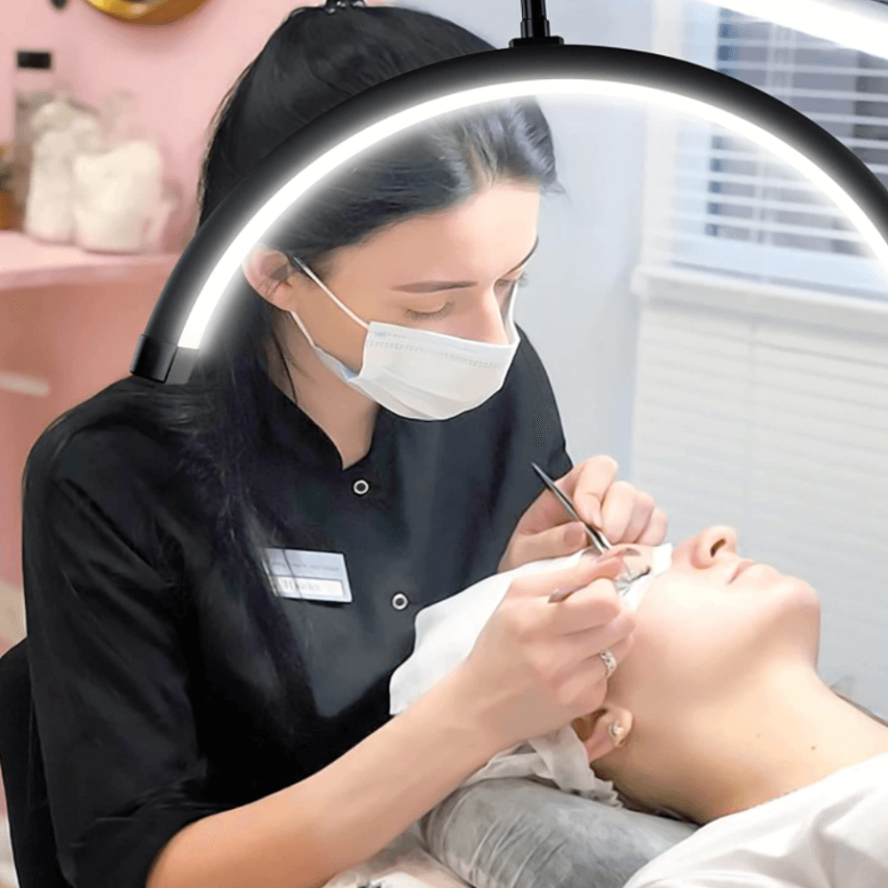 Flat base lash light led beauty lamp for lash artists and estheticians