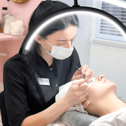 Flat base lash light led beauty lamp for lash artists and estheticians
